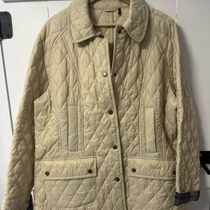 Barbour Light Tan Quilted Utility Jacket